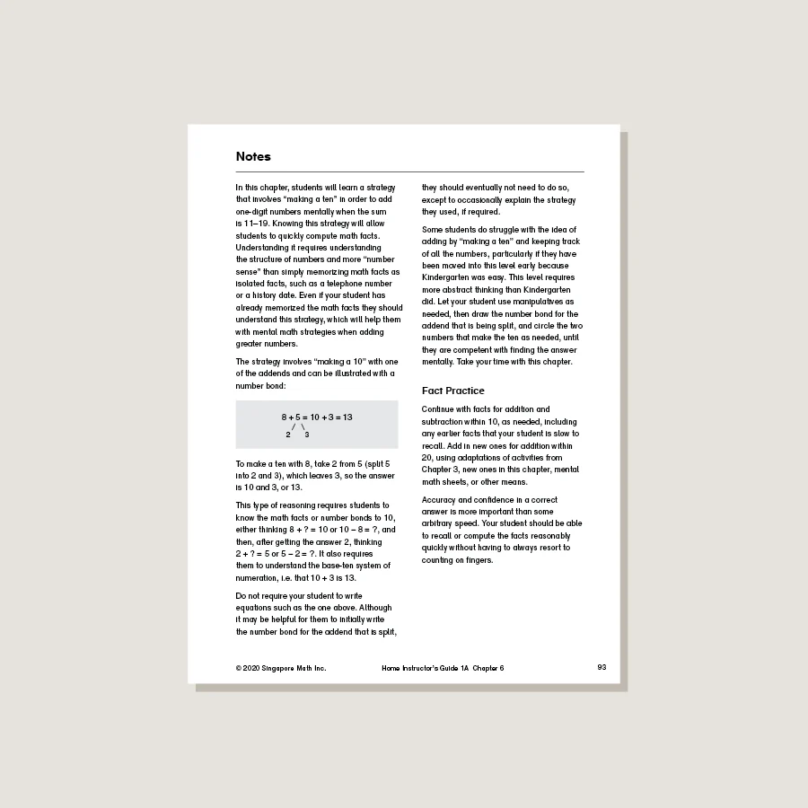 Dimensions Math Home Instructor's Guide 1A - Image 3