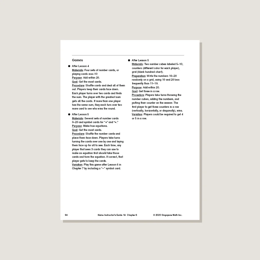 Dimensions Math Home Instructor's Guide 1A - Image 4