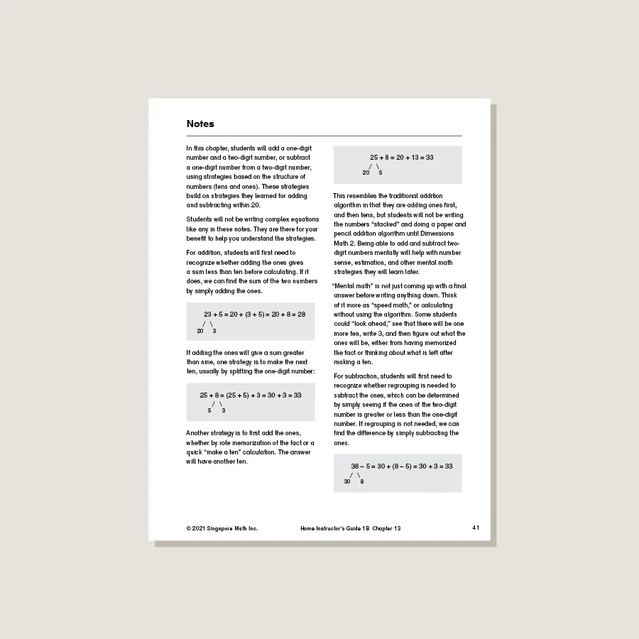 Dimensions Math Home Instructor's Guide 1B - Image 4