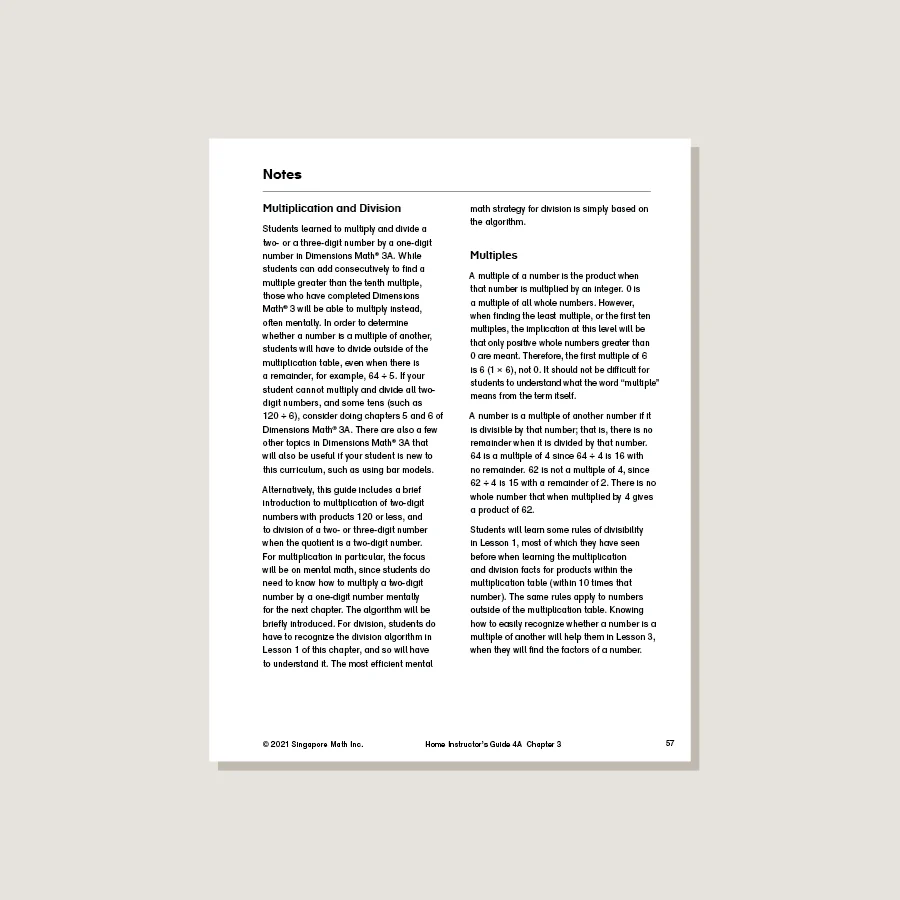 Dimensions Math Home Instructor's Guide 4A - Blemished - Image 3