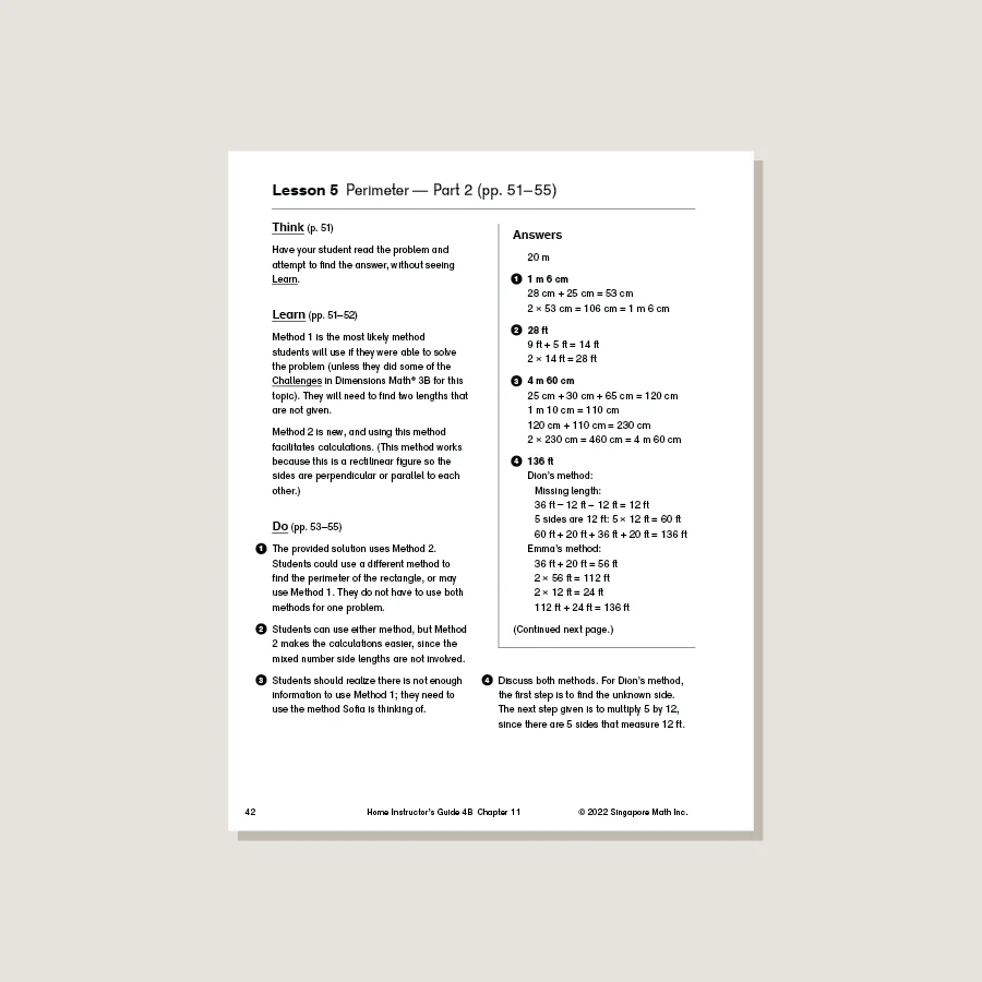 Dimensions Math Home Instructor's Guide 4B - Image 2