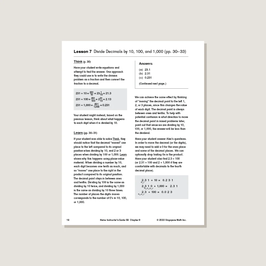 Dimensions Math Home Instructor's Guide 5B - Blemished - Image 2