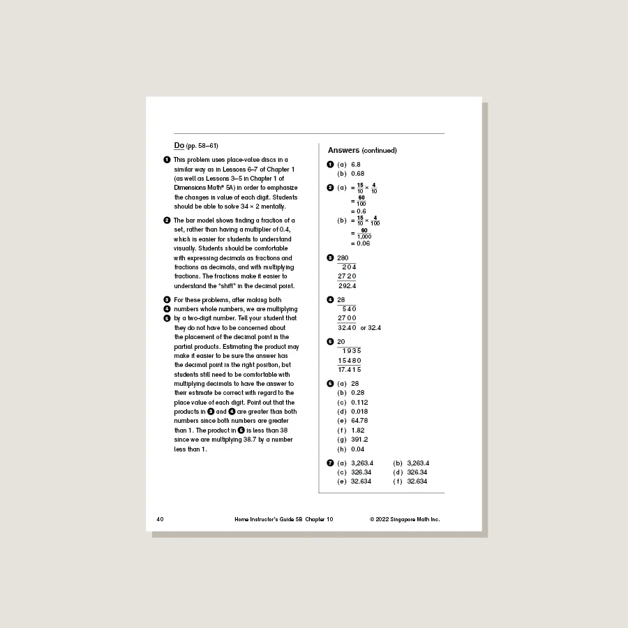 Dimensions Math Home Instructor's Guide 5B - Blemished - Image 3