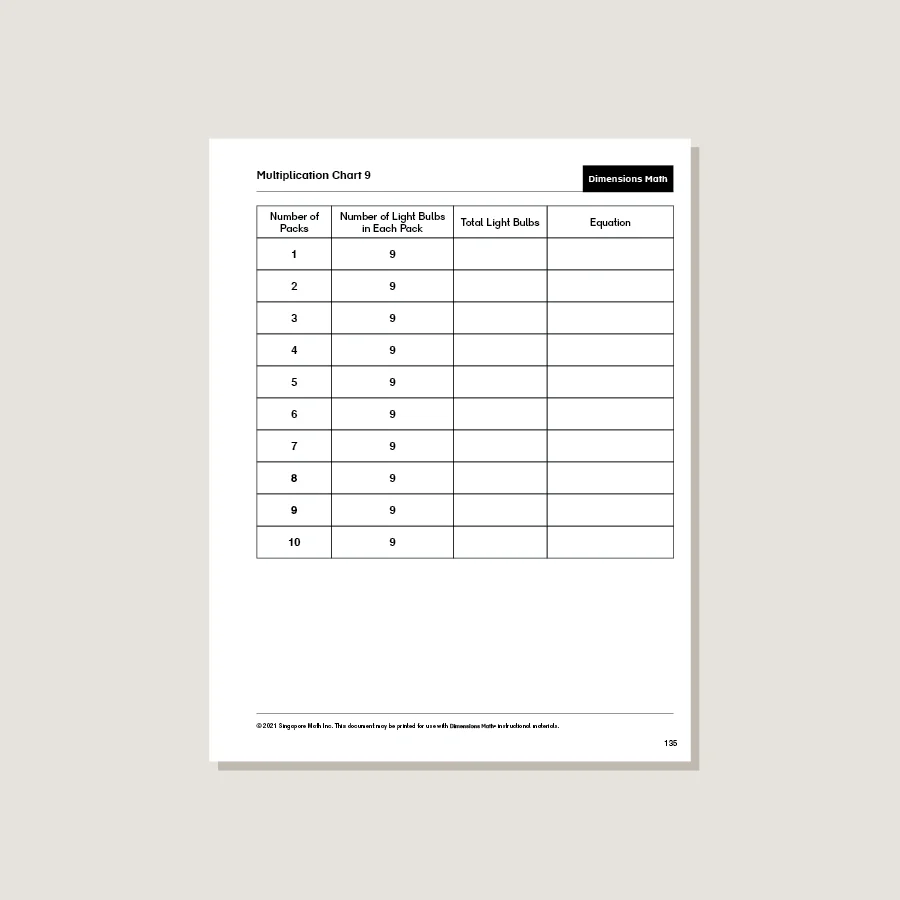Dimensions Math Home Instructor's Printouts 3B - Image 3
