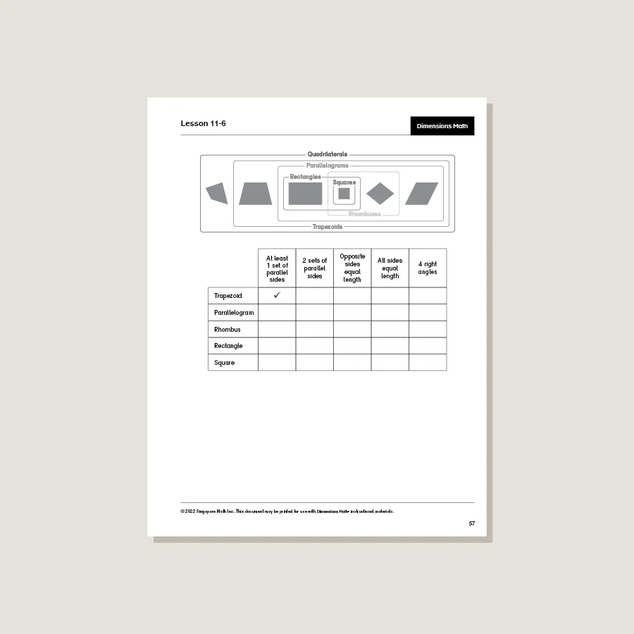 Dimensions Math Home Instructor's Printouts 5B - Blemished - Image 3