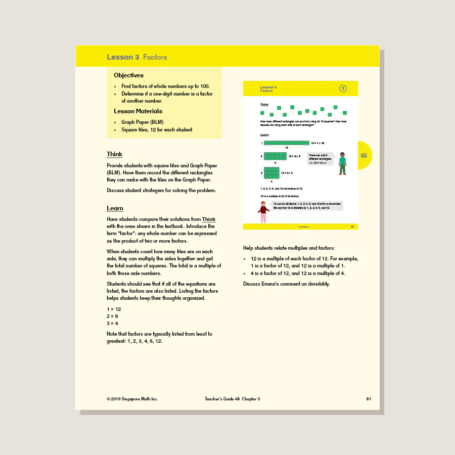 Dimensions Math Teacher's Guide 4A - Blemished - Image 2