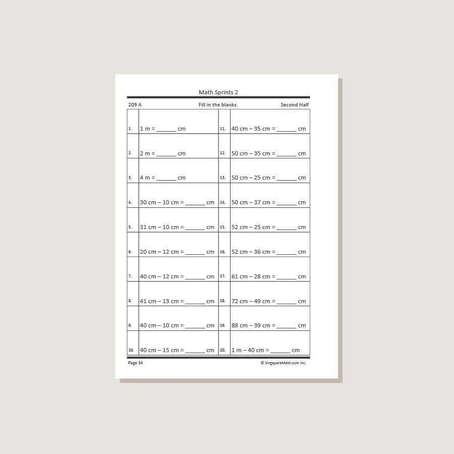 Math Sprints Workbook 2 - Blemished - Image 2