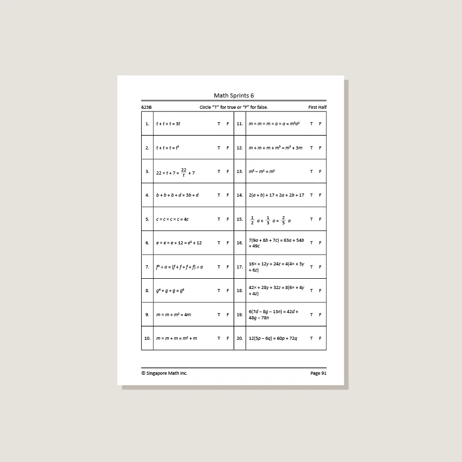 Math Sprints Workbook 6 - Image 2