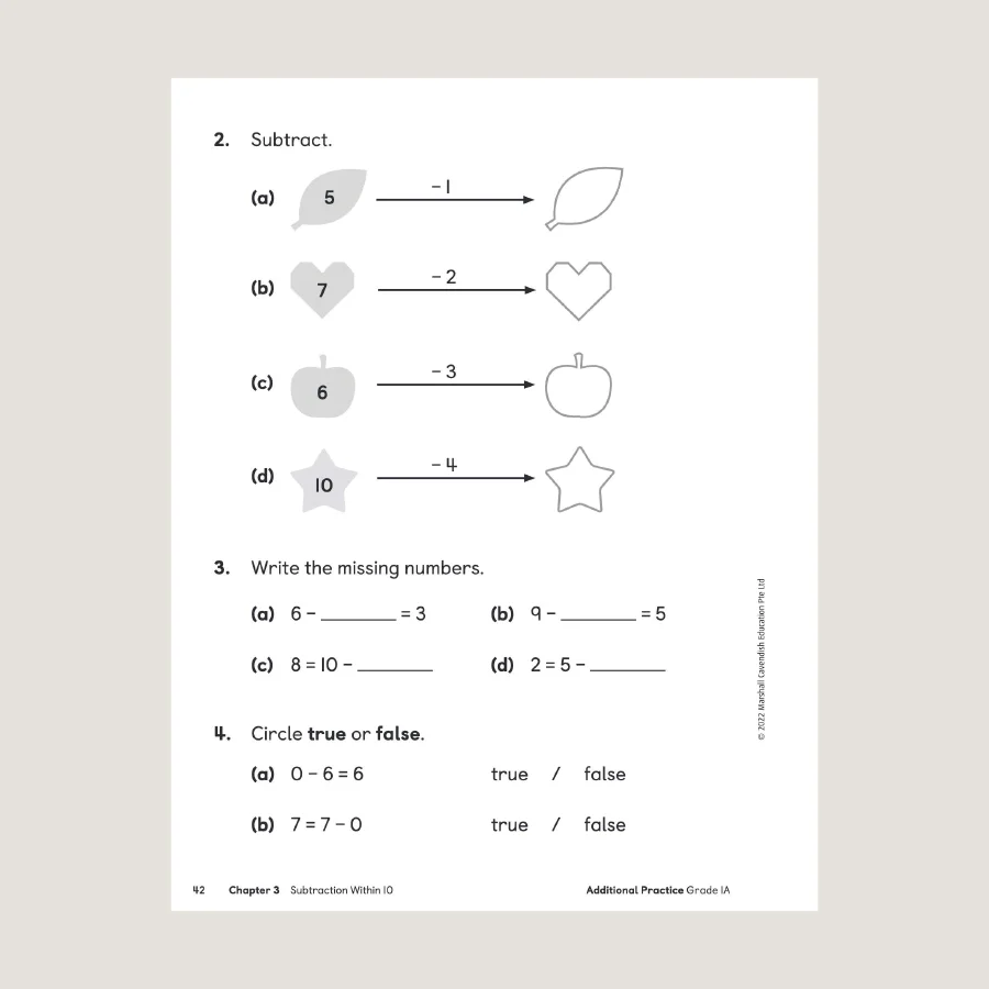 Primary Mathematics Additional Practice 1A (2022 Edition) - Blemished - Image 2