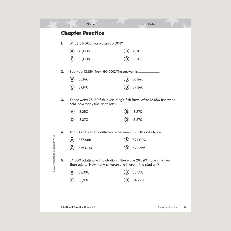 Primary Mathematics Additional Practice 4A (2022 Edition) - Blemished - Image 3
