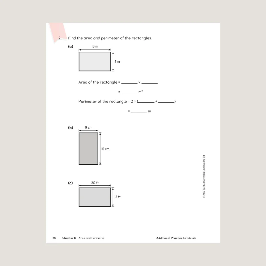 Primary Mathematics Additional Practice 4B (2022 Edition) - Blemished - Image 3
