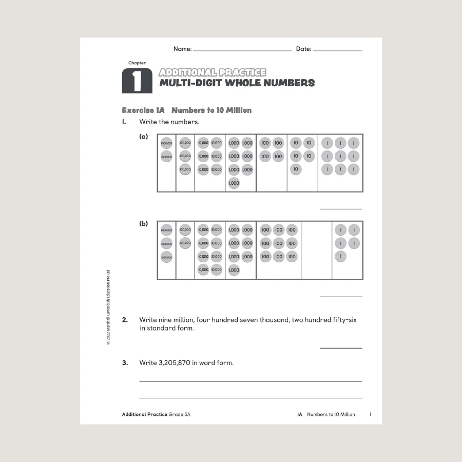 Primary Mathematics Additional Practice 5A (2022 Edition) - Blemished - Image 2