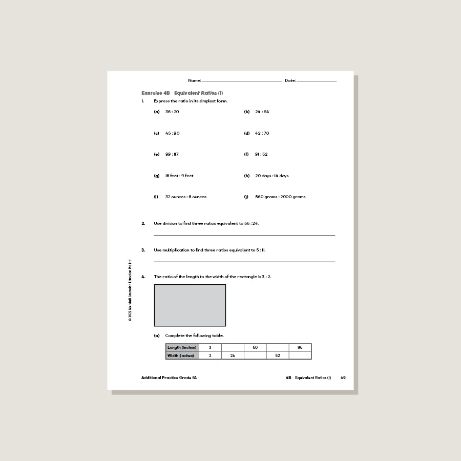 Primary Mathematics Additional Practice 6A (2022 Edition) - Image 4