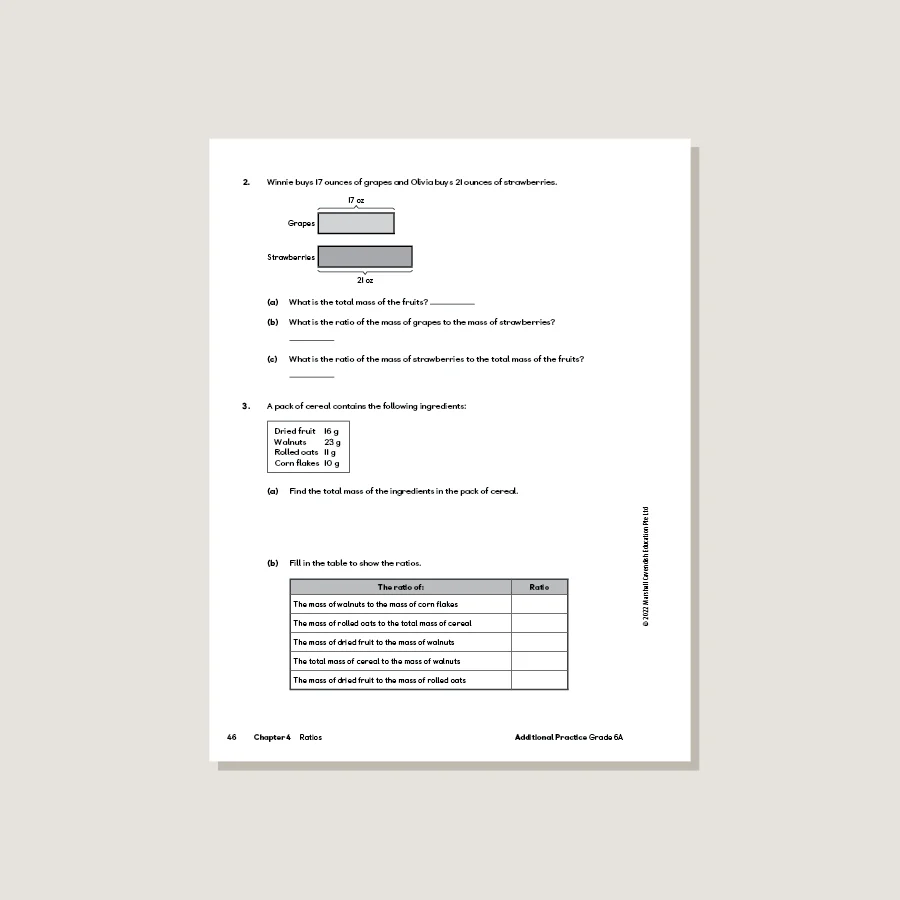 Primary Mathematics Additional Practice 6A (2022 Edition) - Blemished - Image 3