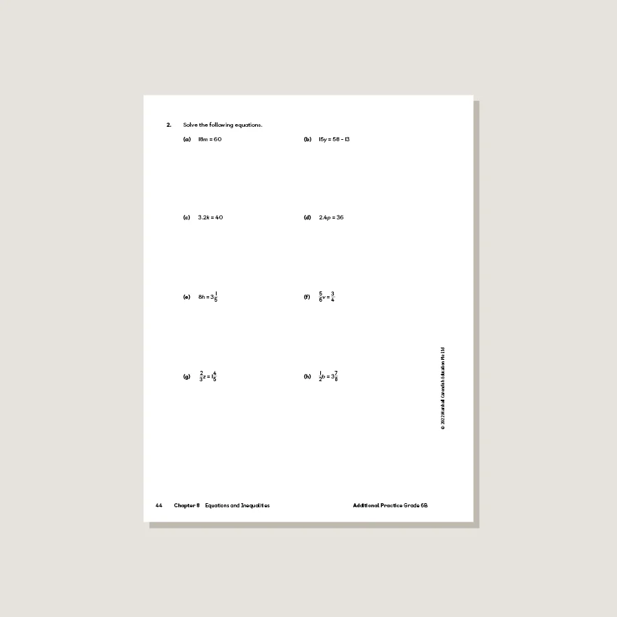 Primary Mathematics Additional Practice 6B (2022 Edition) - Image 4