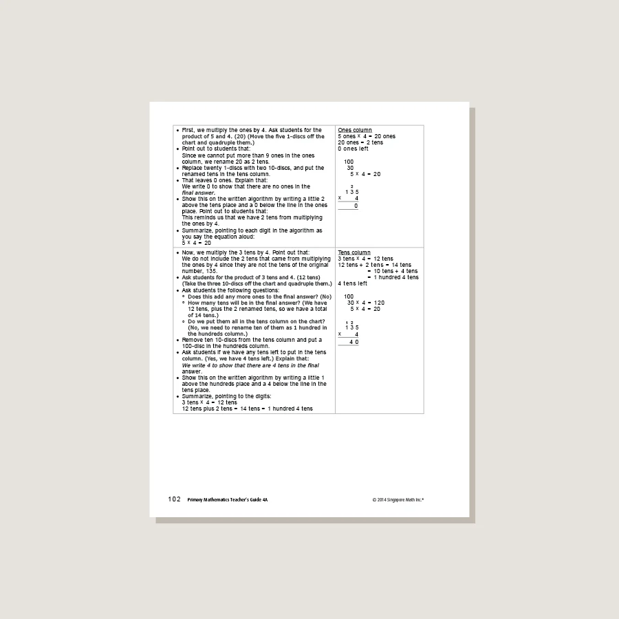 Primary Mathematics Common Core Edition Teacher's Guide 4A - Blemished - Image 3