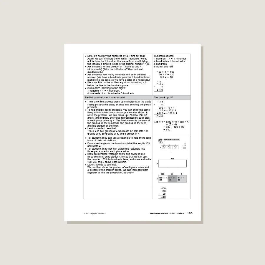 Primary Mathematics Common Core Edition Teacher's Guide 4A - Blemished - Image 4