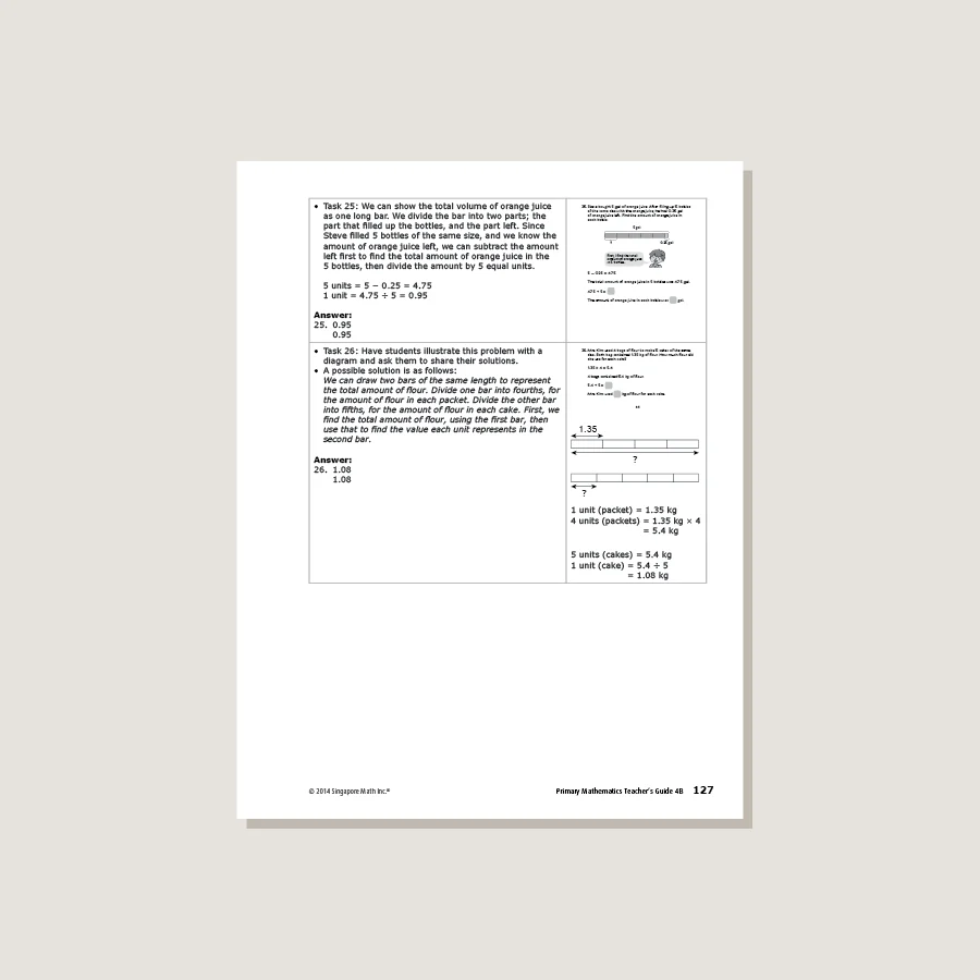 Primary Mathematics Common Core Edition Teacher's Guide 4B - Blemished - Image 3