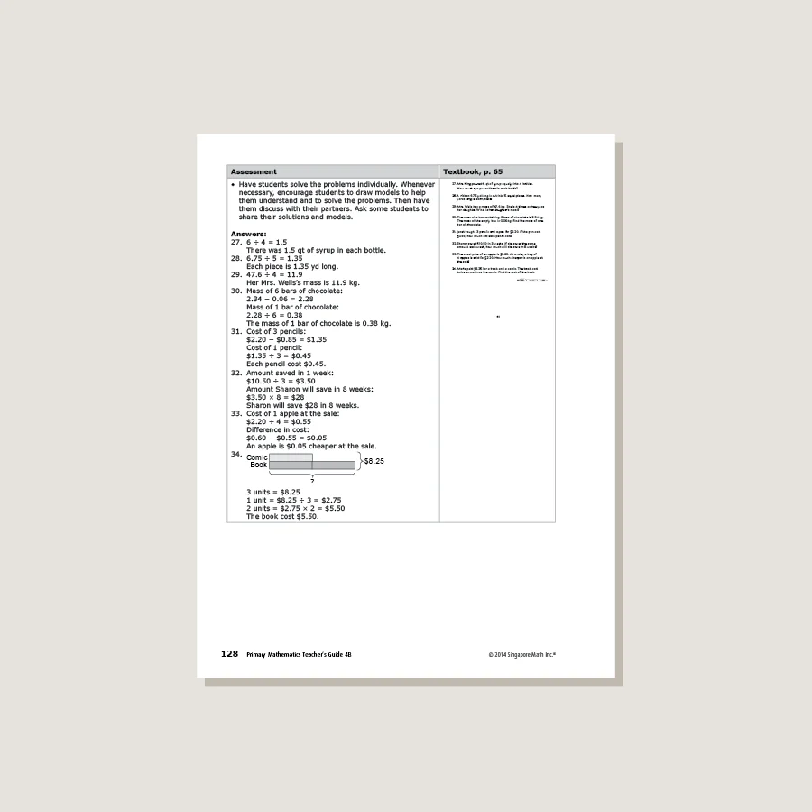 Primary Mathematics Common Core Edition Teacher's Guide 4B - Blemished - Image 4