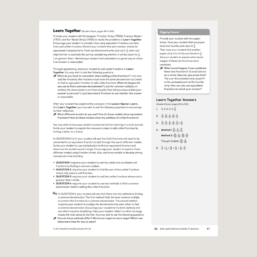 Primary Mathematics Home Instructor's Guide 5A (2022 Edition) - Image 4