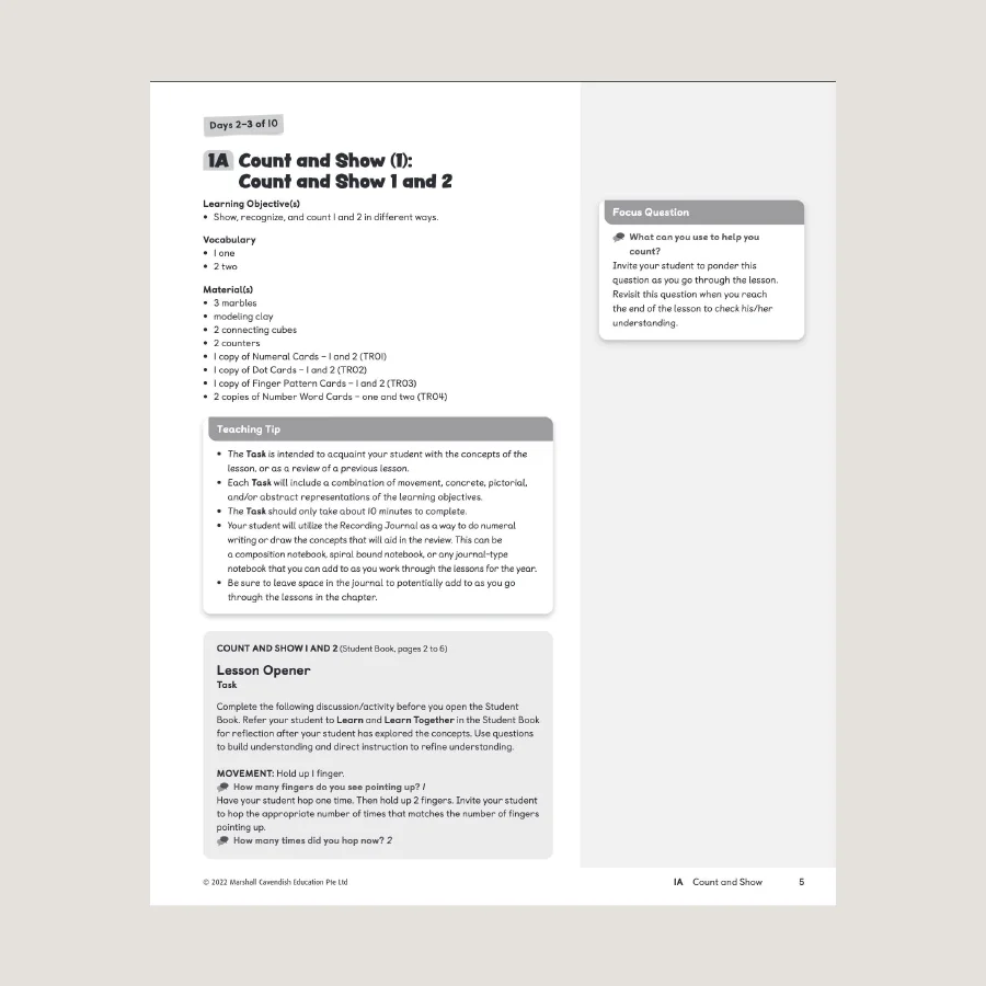 Primary Mathematics Home Instructor's Guide KA (2022 Edition) - Image 2