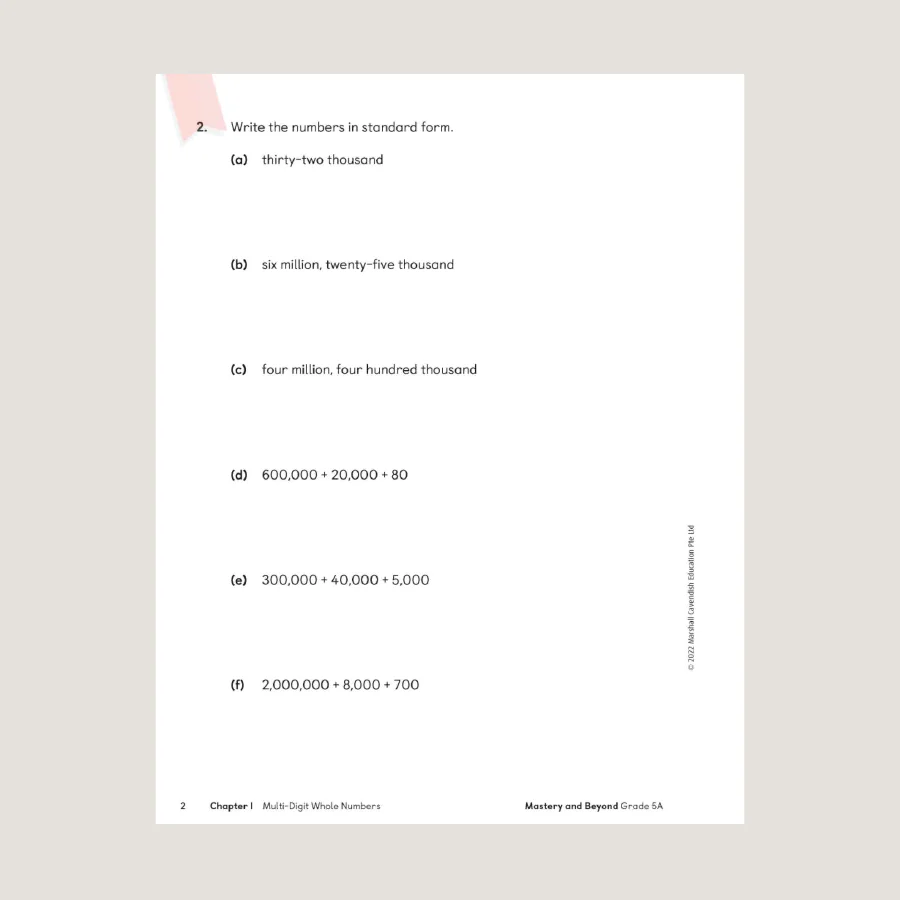 Primary Mathematics Mastery and Beyond 5A (2022 Edition) - Image 3