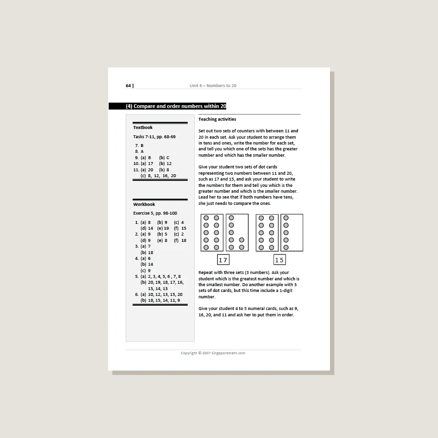 Primary Mathematics Standards Edition Home Instructor's Guide 1A - Blemished - Image 3