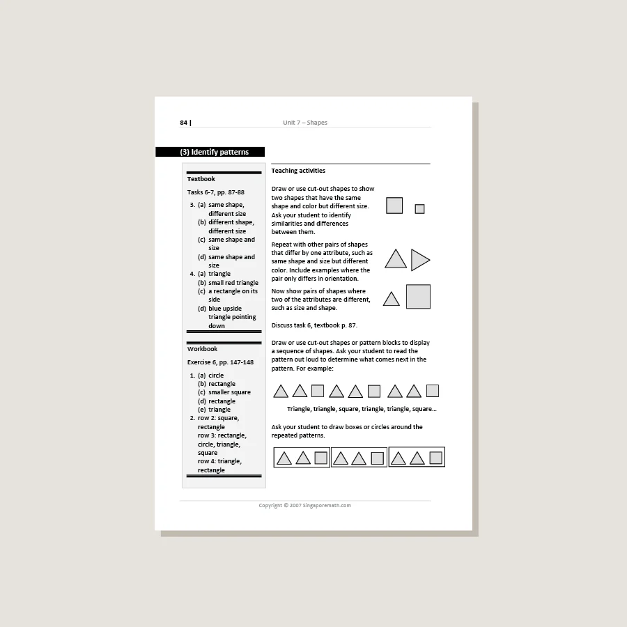 Primary Mathematics Standards Edition Home Instructor's Guide 1A - Blemished - Image 4