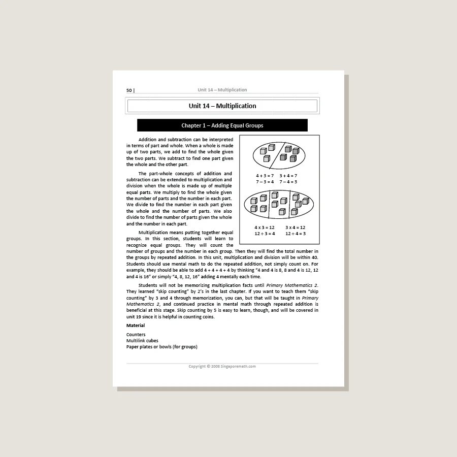 Primary Mathematics Standards Edition Home Instructor's Guide 1B - Blemished - Image 4