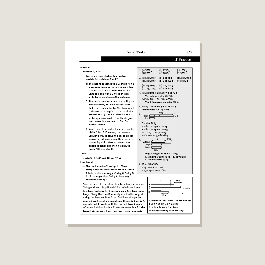 Primary Mathematics Standards Edition Home Instructor's Guide 3B - Image 2