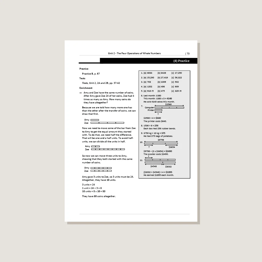Primary Mathematics Standards Edition Home Instructor's Guide 4A - Image 3