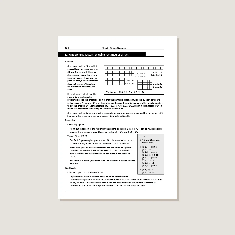 Primary Mathematics Standards Edition Home Instructor's Guide 4B - Image 2