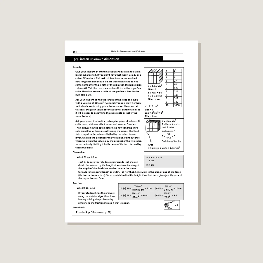 Primary Mathematics Standards Edition Home Instructor's Guide 5B - Image 2