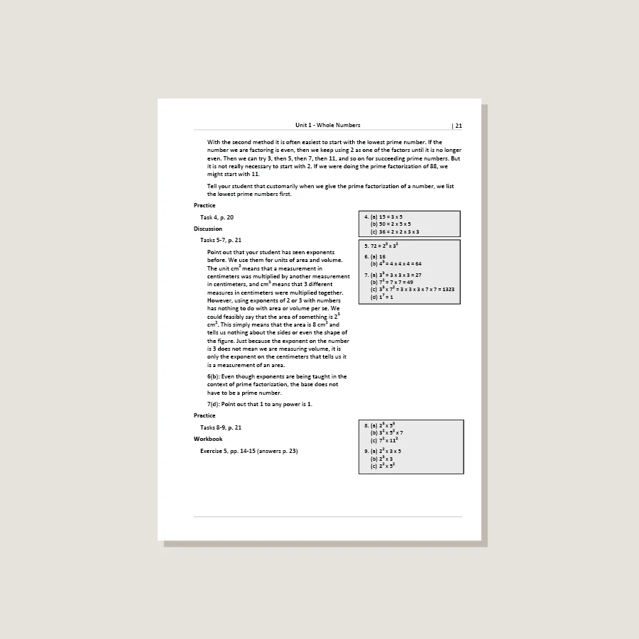 Primary Mathematics Standards Edition Home Instructor's Guide 5B - Blemished - Image 3