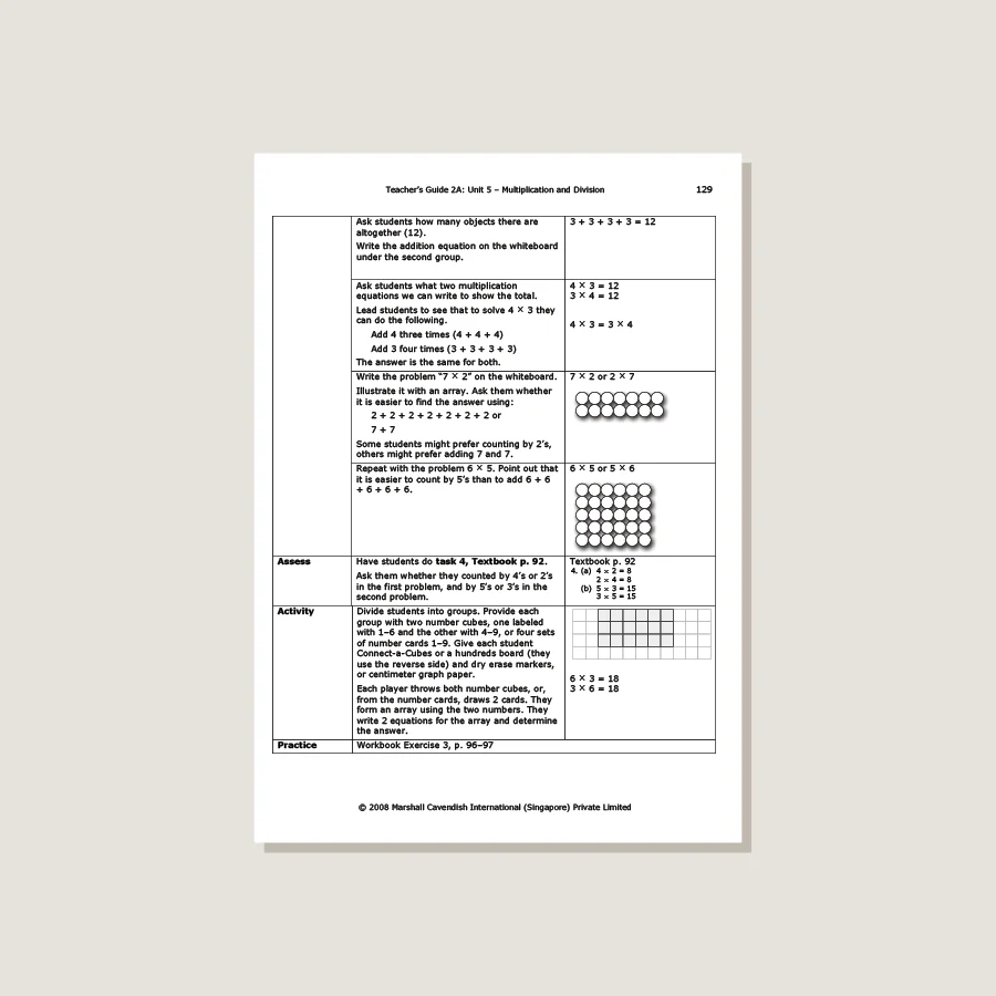 Primary Mathematics Standards Edition Teacher's Guide 2A - Blemished - Image 3