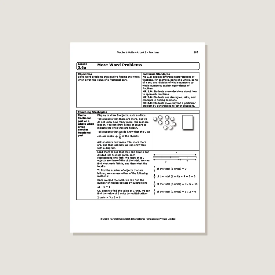 Primary Mathematics Standards Edition Teacher's Guide 4A - Image 4