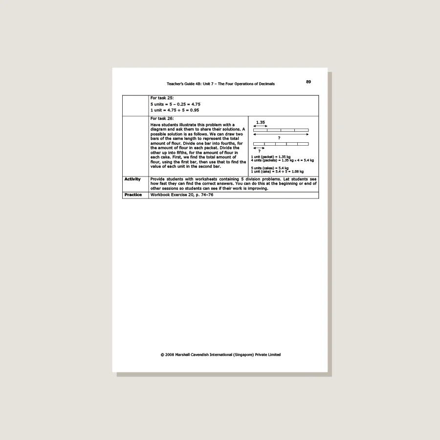 Primary Mathematics Standards Edition Teacher's Guide 4B - Blemished - Image 4