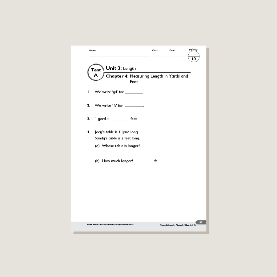 Primary Mathematics Standards Edition Tests 2A - Image 3