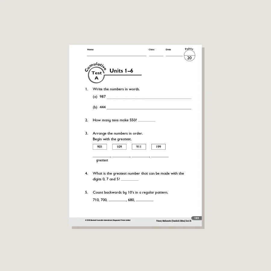 Primary Mathematics Standards Edition Tests 2A - Image 4