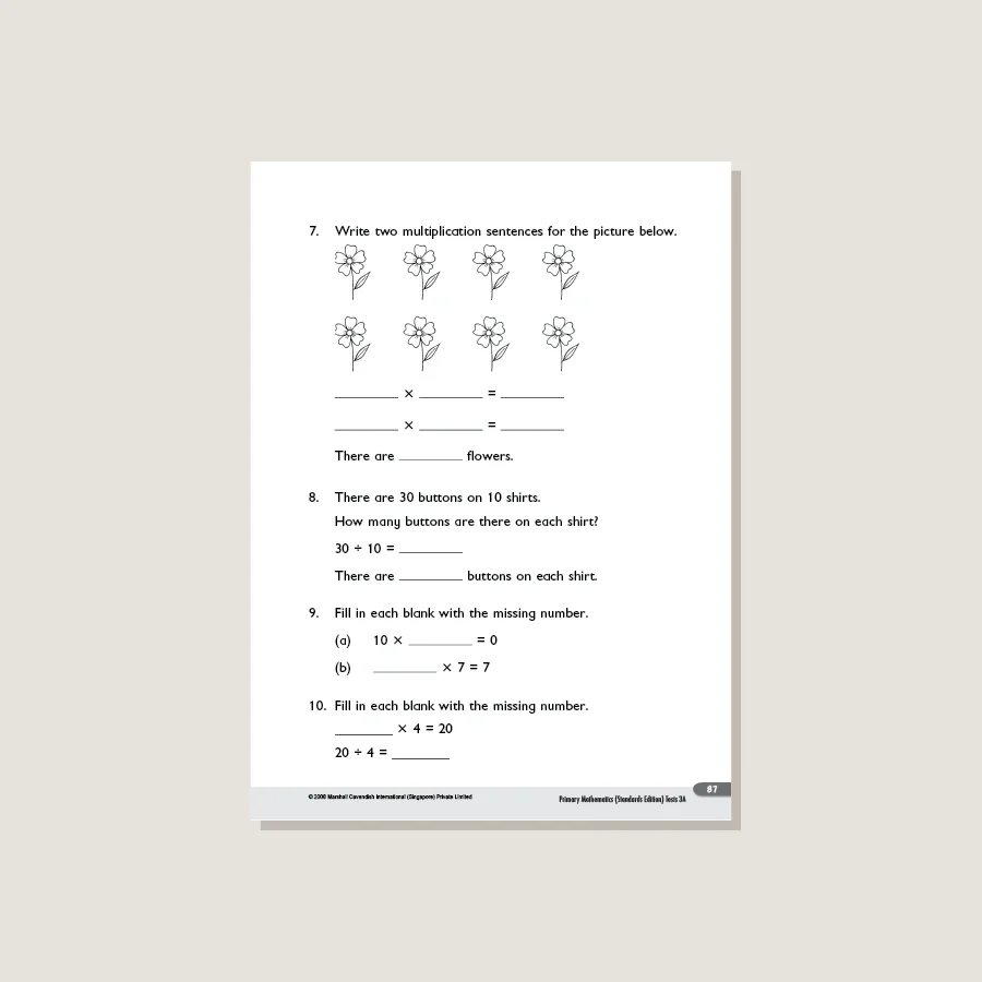 Primary Mathematics Standards Edition Tests 3A - Blemished - Image 3