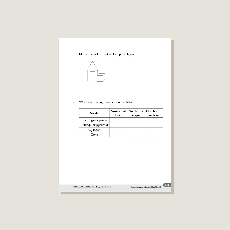 Primary Mathematics Standards Edition Tests 3B - Blemished - Image 4