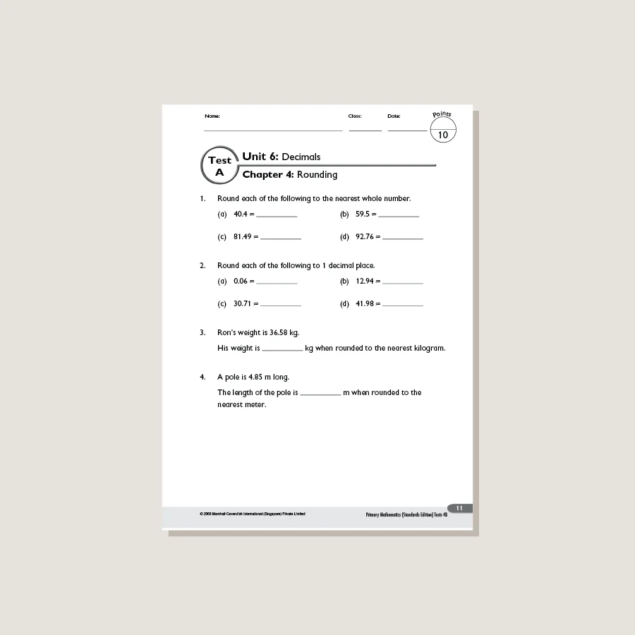 Primary Mathematics Standards Edition Tests 4B - Image 2