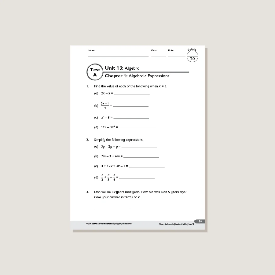 Primary Mathematics Standards Edition Tests 5B - Image 4
