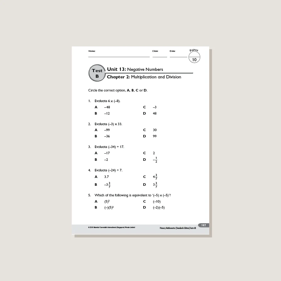 Primary Mathematics Standards Edition Tests 6B - Image 4