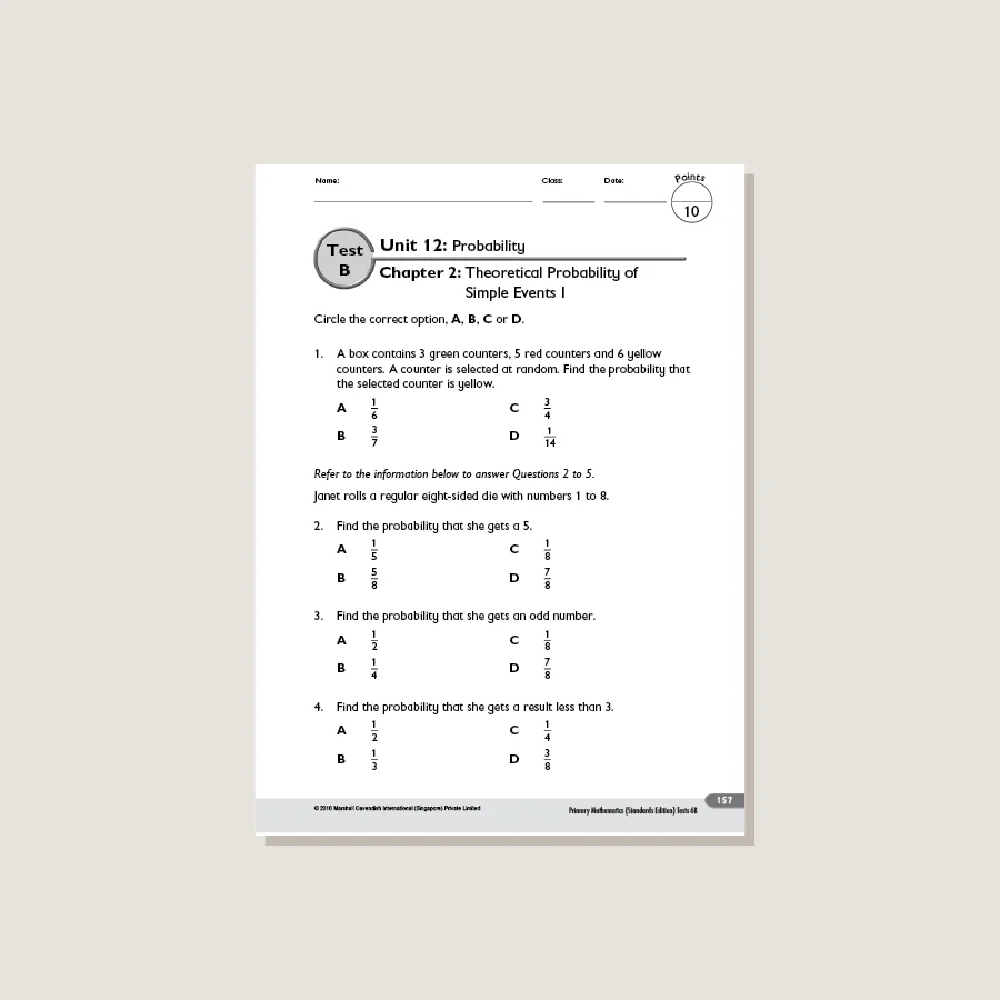 Primary Mathematics Standards Edition Tests 6B - Blemished - Image 3