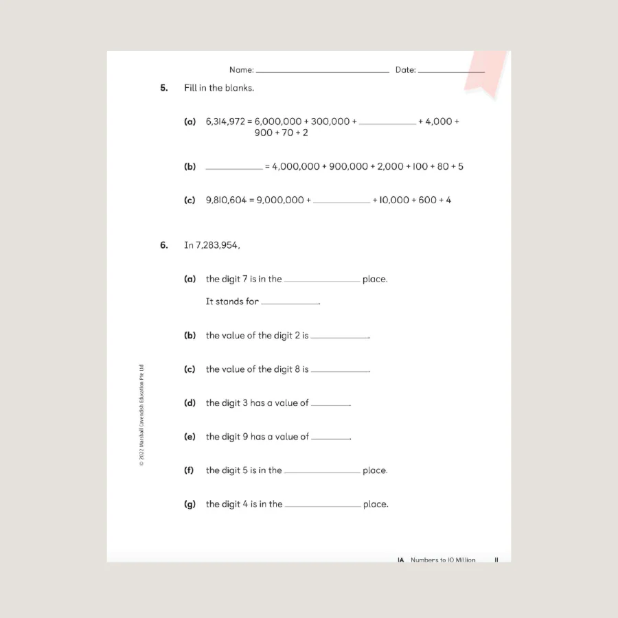 Primary Mathematics Student Book 5A (2022 Edition) - Blemished - Image 3