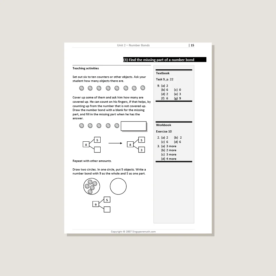 Primary Mathematics U.S. Edition Home Instructor's Guide 1A - Blemished - Image 2