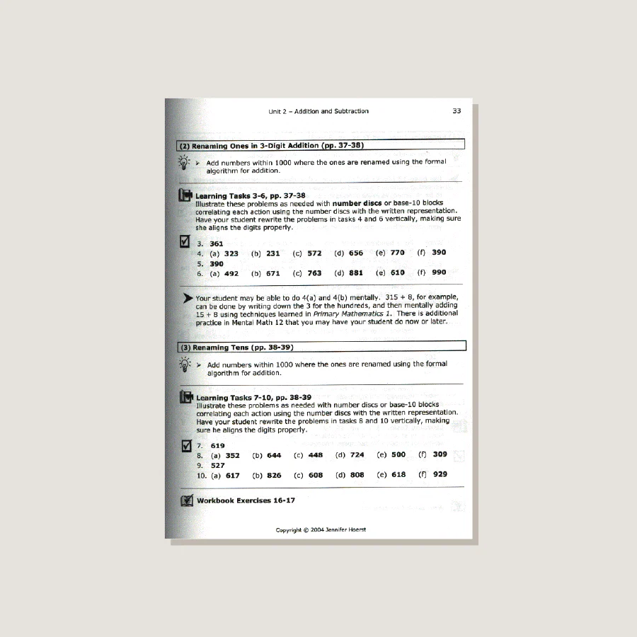 Primary Mathematics U.S. Edition Home Instructor's Guide 2A - Image 3