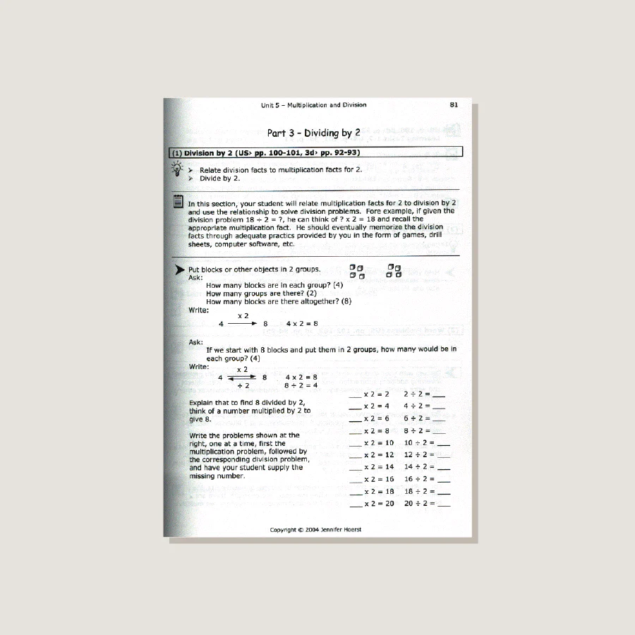 Primary Mathematics U.S. Edition Home Instructor's Guide 2A - Blemished - Image 4