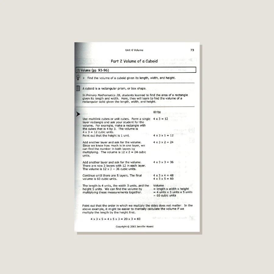 Primary Mathematics U.S. Edition Home Instructor's Guide 4B - Blemished - Image 4